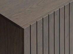 Buffet HEMDRUP 2 Portes Coloris Chêne Foncé/noir -Royal Oak || DODO || Basic Soldes Magasin 213432