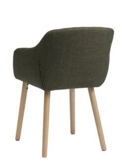 Chaise ADSLEV Tissu Vert Olive/coloris Chêne -Royal Oak || DODO || Basic Soldes Magasin 213485