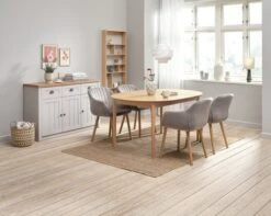 Buffet MARKSKEL 3 Portes Coloris Gris Clair/chêne -Royal Oak || DODO || Basic Soldes Magasin 213765 1
