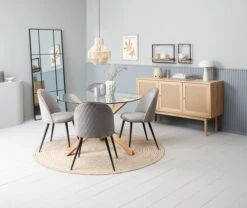 Buffet HALMSTAD 3 Portes Polyrotin/coloris Chêne -Royal Oak || DODO || Basic Soldes Magasin 213853