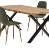 ROSKILDE L200 Table Chêne Naturel + 4 BISTRUP Chaises Olive