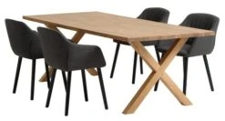 GRIBSKOV L230 Table Chêne + 4 ADSLEV Chaises Anthracite