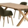 GRIBSKOV L230 Table Chêne + 4 ADSLEV Chaises Olive