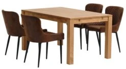 HAGE L150 Table Chêne + 4 PEBRINGE Brun/noir