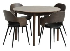 MARSTRAND Ø110 Table Chêne Foncé + 4 HVIDOVRE Chaises Ch. F.