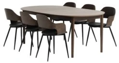 MARSTRAND Ø110 Table Chêne Foncé + 4 HVIDOVRE Chaises Ch. F. 5 MARSTRAND Ø110 Table Chêne Foncé + 4 HVIDOVRE Chaises Ch. F. -Royal Oak || DODO || Basic Soldes Magasin 213964