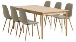 MARSTRUP L190/280 Table Chêne + 4 BISTRUP Chaises Sable -Royal Oak || DODO || Basic Soldes Magasin 213970
