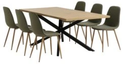 NORTOFT L200 Table Chêne + 4 BISTRUP Chaises Olive -Royal Oak || DODO || Basic Soldes Magasin 213974
