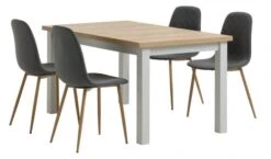 MARKSKEL L150/193 Table Gris + 4 JONSTRUP Chaises Asph./ch.