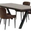 SANDBY L210 Table Chêne Foncé + 4 PEBRINGE Brun/noir