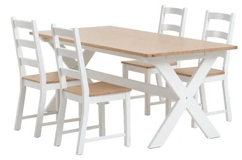VISLINGE L190 Table Naturel + 4 VISLINGE Chaises Naturel 1 VISLINGE L190 Table Naturel + 4 VISLINGE Chaises Naturel