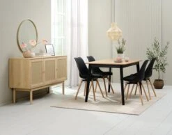 Buffet HALMSTAD 3 Portes Polyrotin/coloris Chêne -Royal Oak || DODO || Basic Soldes Magasin 214353