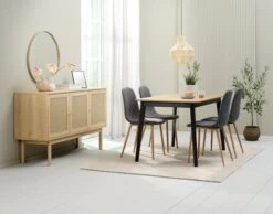 Buffet HALMSTAD 3 Portes Polyrotin/coloris Chêne -Royal Oak || DODO || Basic Soldes Magasin 214354