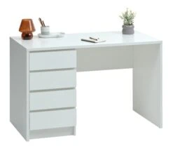 Bureau LIMFJORDEN 60x120 4 Tiroirs Blanc -Royal Oak || DODO || Basic Soldes Magasin 214397