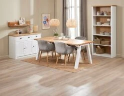 SKAGEN L200 Table Blanc/ch. + 4 ADSLEV Chaises Velours Gris 5 SKAGEN L200 Table Blanc/ch. + 4 ADSLEV Chaises Velours Gris -Royal Oak || DODO || Basic Soldes Magasin 214474