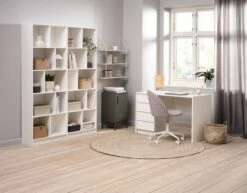 Bureau LIMFJORDEN 60x120 4 Tiroirs Blanc -Royal Oak || DODO || Basic Soldes Magasin 214553