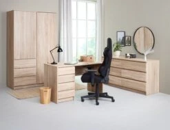 Bureau LIMFJORDEN 60x120 4 Tiroirs Coloris Chêne Clair -Royal Oak || DODO || Basic Soldes Magasin 214571 1