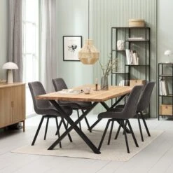 Étagère TRAPPEDAL 5 Tablettes Chêne/noir -Royal Oak || DODO || Basic Soldes Magasin 215222