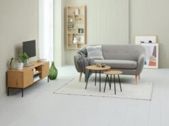 Bout De Canapé NYBO Ø40 Coloris Chêne/noir -Royal Oak || DODO || Basic Soldes Magasin 216434