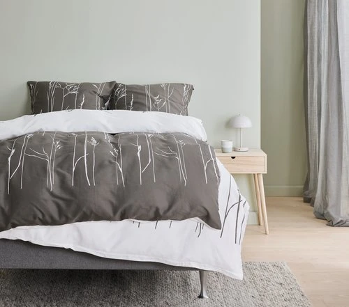 Parure De Lit Satin NORDIC 240x220 Gris/blanc 3 Parure De Lit Satin NORDIC 240x220 Gris/blanc – Image 3