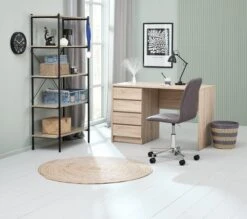 Bureau LIMFJORDEN 60x120 4 Tiroirs Coloris Chêne Clair -Royal Oak || DODO || Basic Soldes Magasin 218147 1