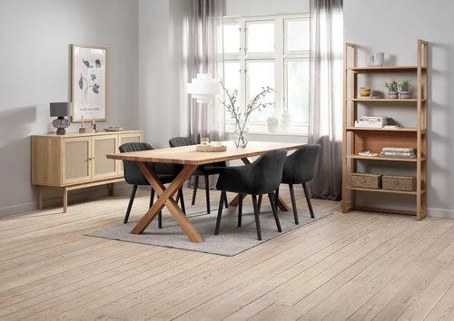 GRIBSKOV L230 Table Chêne + 4 ADSLEV Chaises Anthracite 3 GRIBSKOV L230 Table Chêne + 4 ADSLEV Chaises Anthracite – Image 3