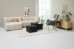 Fauteuil SIMESTED Rayures Tissu Noir/beige -Royal Oak || DODO || Basic Soldes Magasin 219560 1