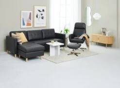 Fauteuil A/repose-pieds TANKEDAL Noir -Royal Oak || DODO || Basic Soldes Magasin 219562 1
