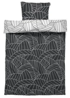 Parure De Lit Percale PAULA 140x200 Blanc/gris