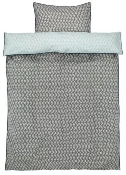 Parure De Lit Percale DINA 140x200 Gris/menthe