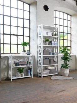 Étagère ALMIND 3 Tablettes Blanc -Royal Oak || DODO || Basic Soldes Magasin 73161