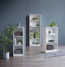 Bibliothèque HORSENS 5 Tablettes Blanc -Royal Oak || DODO || Basic Soldes Magasin 84886