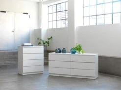 Commode 4 Tiroirs LIMFJORDEN Blanc -Royal Oak || DODO || Basic Soldes Magasin 85055