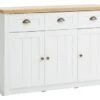 Buffet MARKSKEL 3 Portes Blanc/coloris Chêne