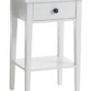 Table De Nuit NORDBY 1 Tiroir 1 Tablette Blanc