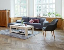 Fauteuil UDSBJERG Tissu Gris/chêne -Royal Oak || DODO || Basic Soldes Magasin 87384