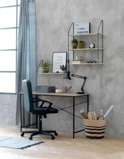Bureau VANDBORG 60x120 Chêne/noir -Royal Oak || DODO || Basic Soldes Magasin 87459