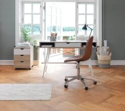 Bureau ABBETVED 48x120 Chêne/blanc -Royal Oak || DODO || Basic Soldes Magasin 87468