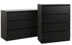 Commode 3+3 Tiroirs LIMFJORDEN Noir -Royal Oak || DODO || Basic Soldes Magasin 98856 1